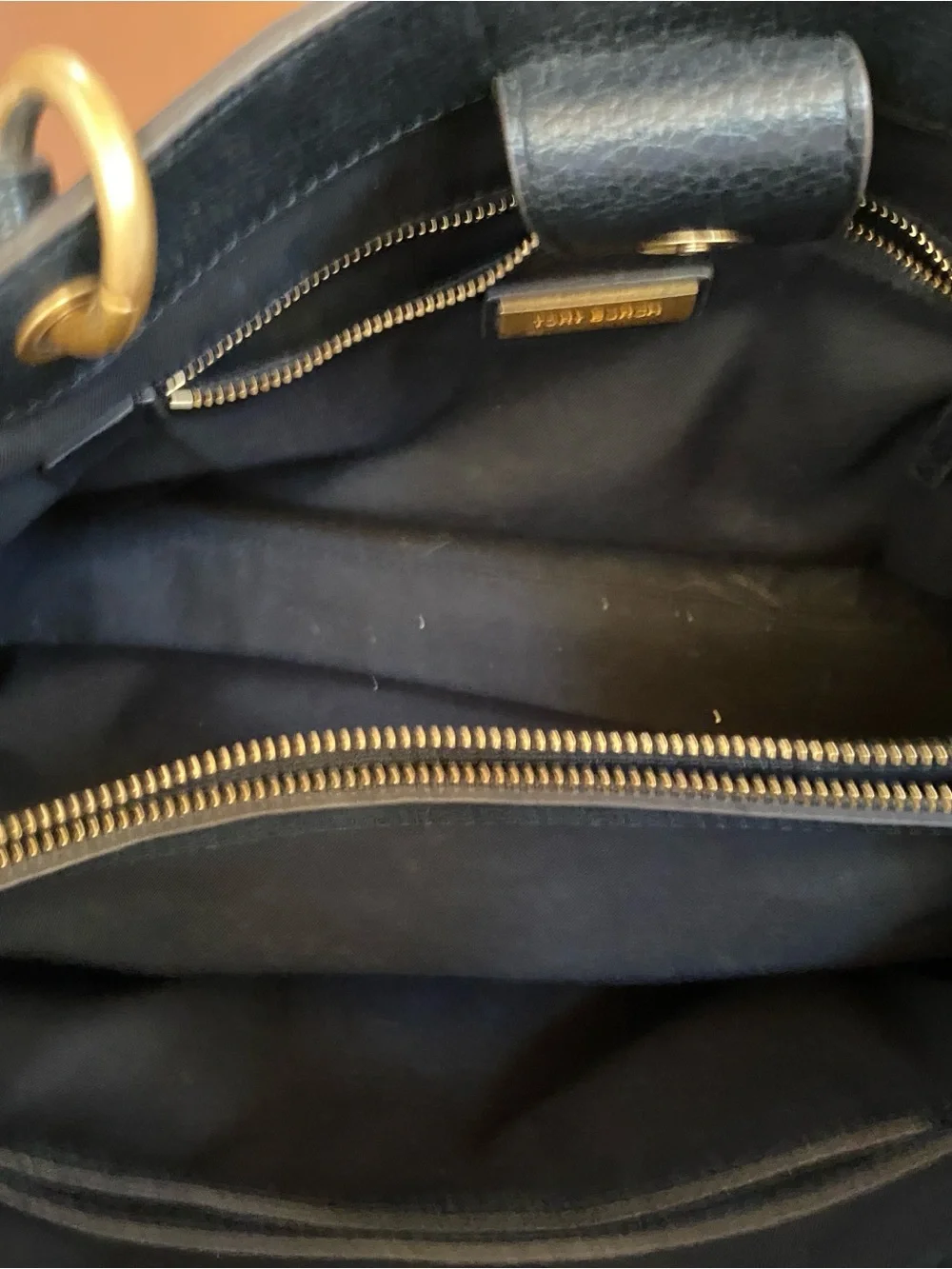 Tory Burch Black Pebbled Leather Shoulder Bag with Tassels